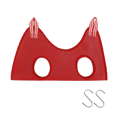 Cat Grooming Restraint Bag with Hammock Red