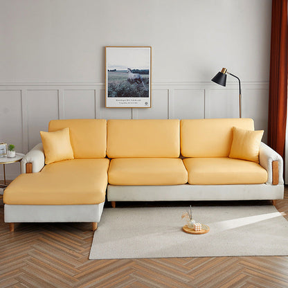 LuxFit™ – Elastic Waterproof Leather-Style Sofa Slipcover Tender Yellow