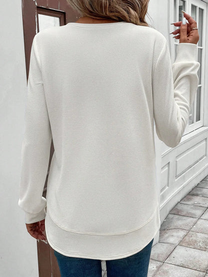 Round Neck Long Sleeve Casual Sweatshirt