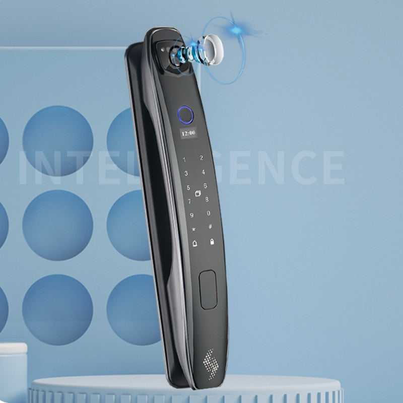 3D Face Smart Door Lock Security Camera Monitor Intelligent