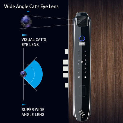 3D Face Smart Door Lock Security Camera Monitor Intelligent