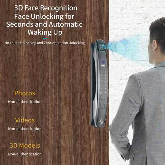 3D Face Smart Door Lock Security Camera Monitor Intelligent