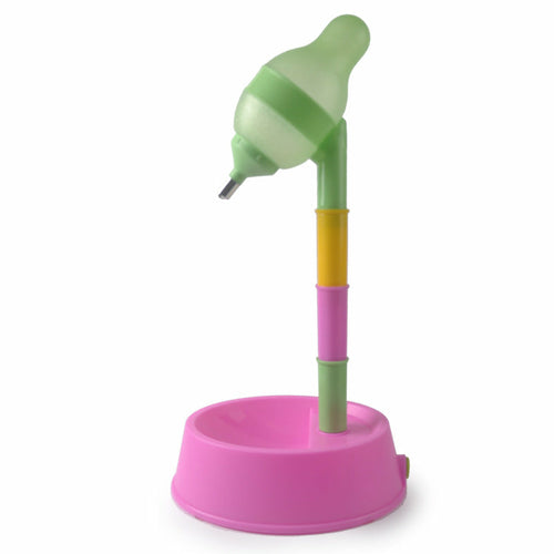 Automatic Pet Water Dispenser Stand Feeder Bowl Adjusting Height Rose Red