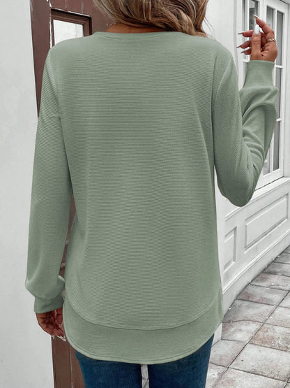 Round Neck Long Sleeve Casual Sweatshirt