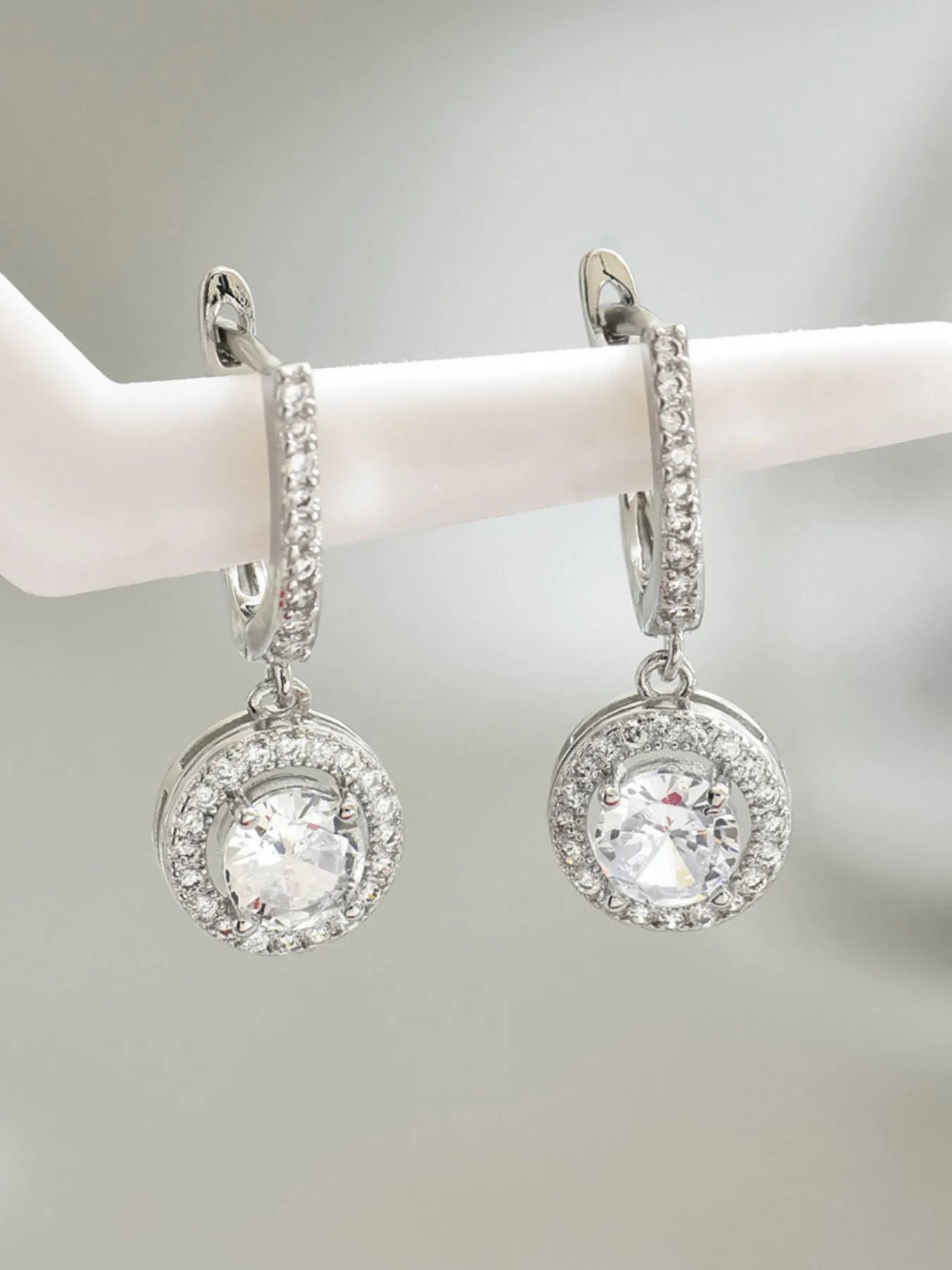 Stainless Steel Zircon Drop Earrings
