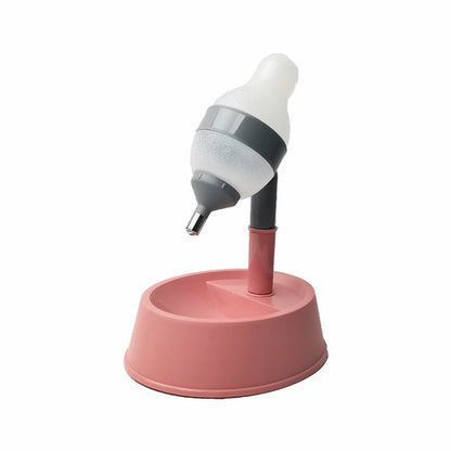 Automatic Pet Water Dispenser Stand Feeder Bowl Adjusting Height Pink