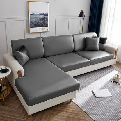 LuxFit™ – Elastic Waterproof Leather-Style Sofa Slipcover High Grade Gray