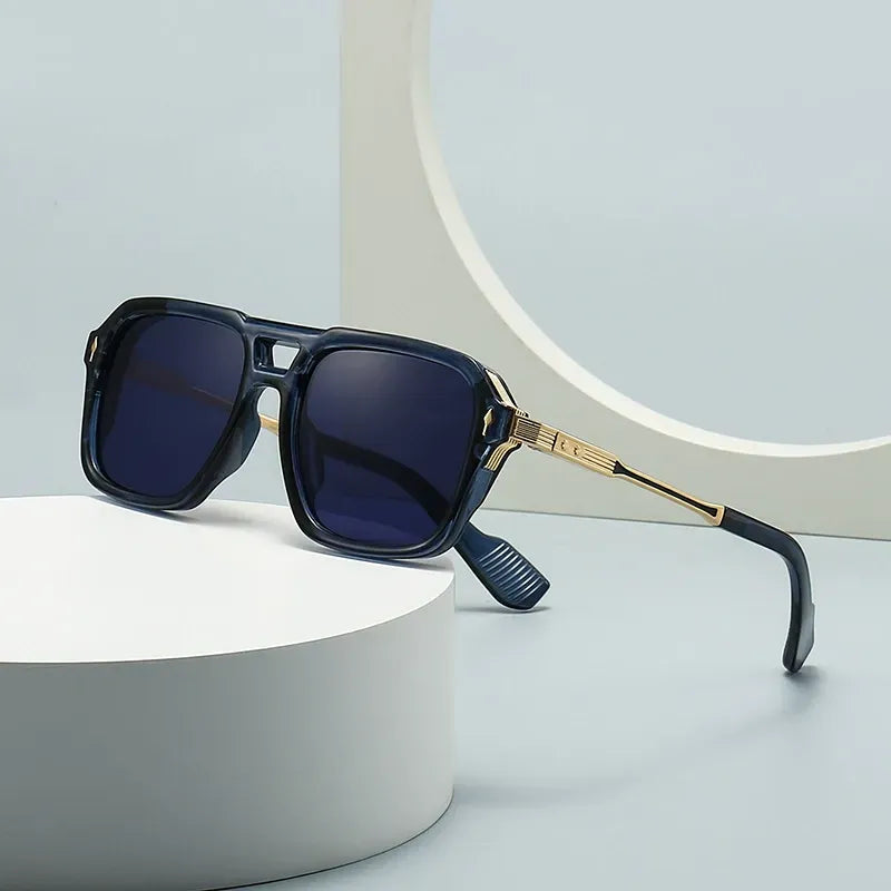 Men's UV Protection Square Sunglasses Dark Blue One Size