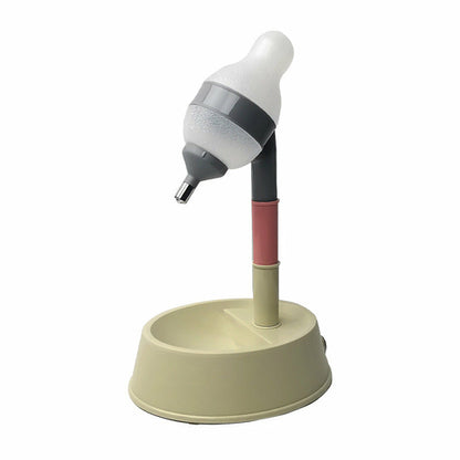 Automatic Pet Water Dispenser Stand Feeder Bowl Adjusting Height Beige