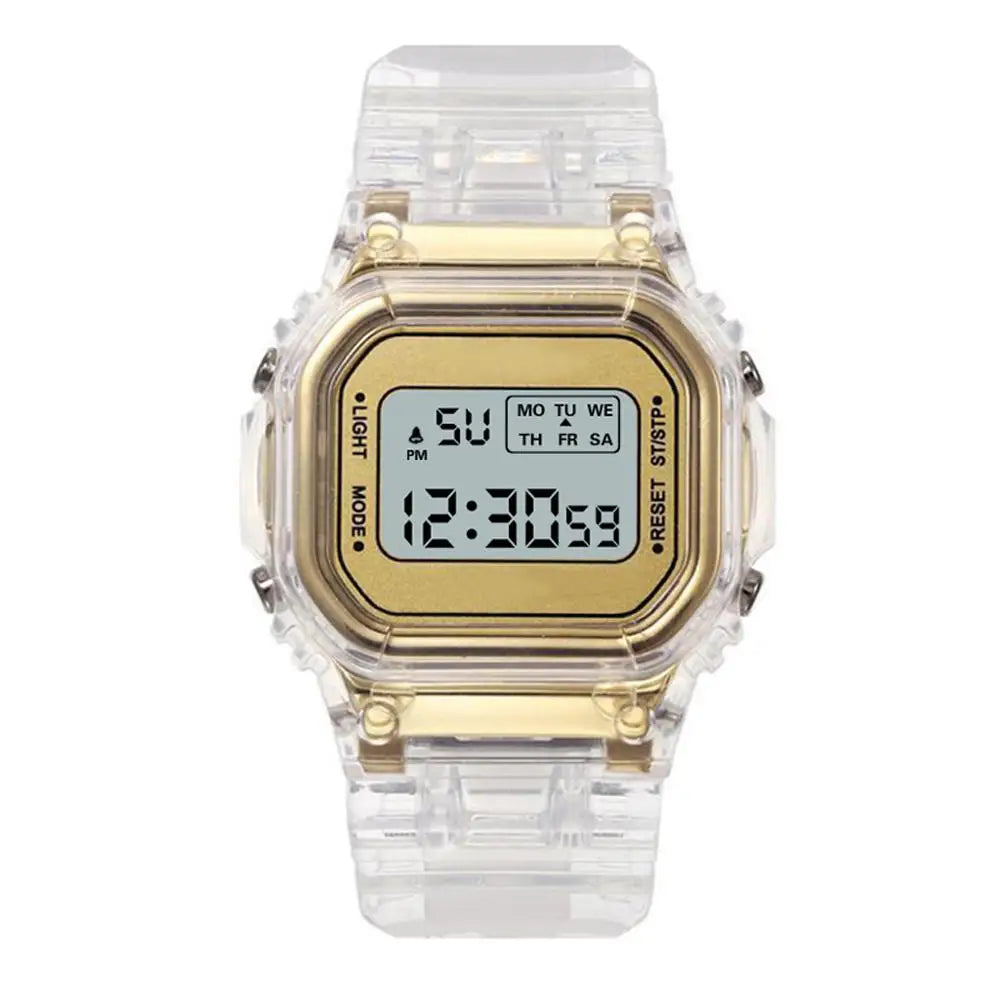 Luxury Women's Rose Gold Silicone Watches Women Fashion LED Digital