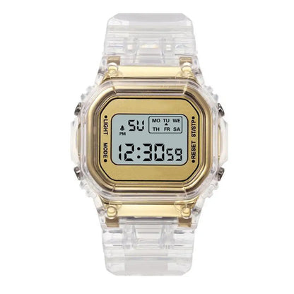 Luxury Women's Rose Gold Silicone Watches Women Fashion LED Digital