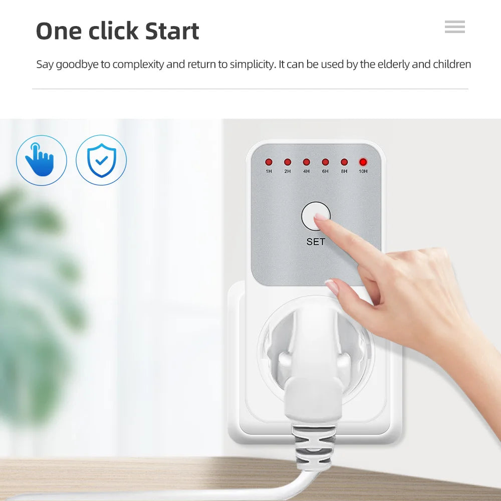 TM04 Electronic Timer LED 16A 1h-10h Countdown Timer Switch Socket