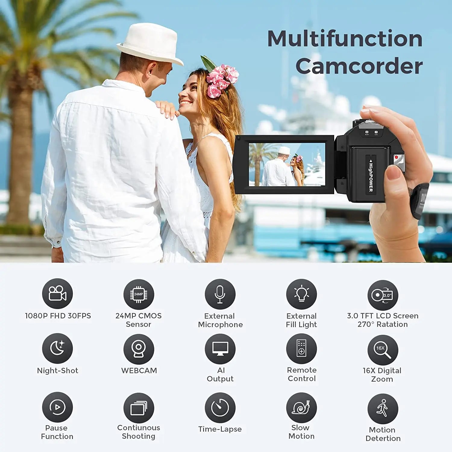 Digital Camera Photographic Cameras With 3.0 Inch Rotating Screen