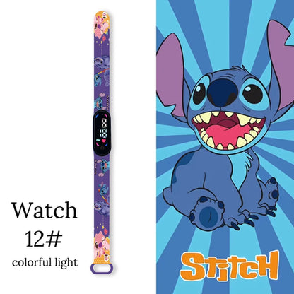 Disney Cartoon Stitch Children Watches Girls Fashion Bracelet LED New Light SDZ 12