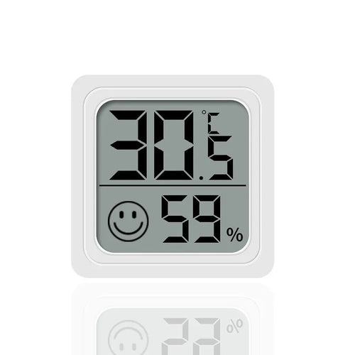 Mini Digital LCD Thermometer and Hygrometer - Indoor High Accuracy White