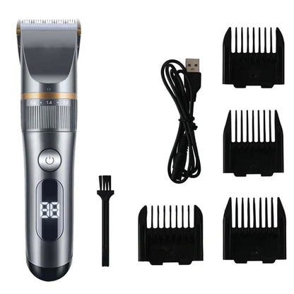 Professional Cat Dog Hair Clipper All Metal Rechargeable Pet Trimmer dark gray