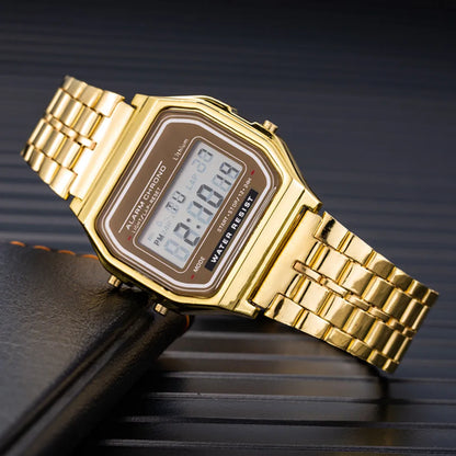 Luxury Women's Rose Gold Silicone Watches Women Fashion LED Digital Gold