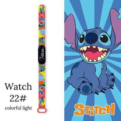 Disney Cartoon Stitch Children Watches Girls Fashion Bracelet LED New Light SDZ 22