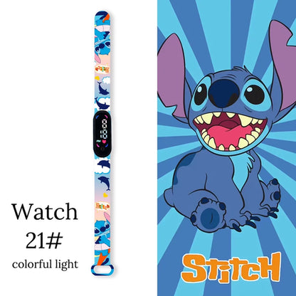 Disney Cartoon Stitch Children Watches Girls Fashion Bracelet LED New Light SDZ 21