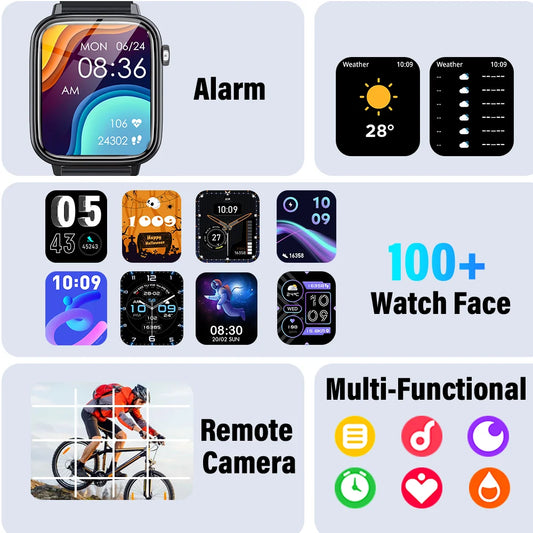 LAXASFIT Bluetooth Talk Smart Watch Message Reminder Sleep Monitoring