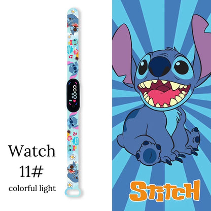 Disney Cartoon Stitch Children Watches Girls Fashion Bracelet LED New Light SDZ 11