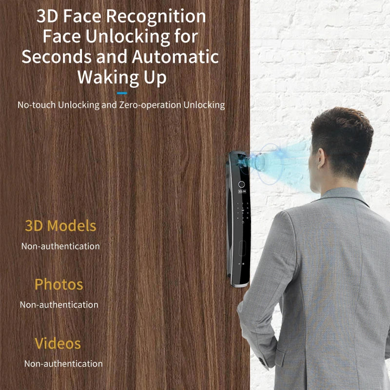 XSDTS 3D Biometric Security Face Camera Smart Door Lock Digital