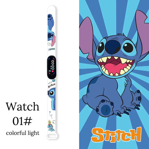 Disney Cartoon Stitch Children Watches Girls Fashion Bracelet LED New Light SDZ 01
