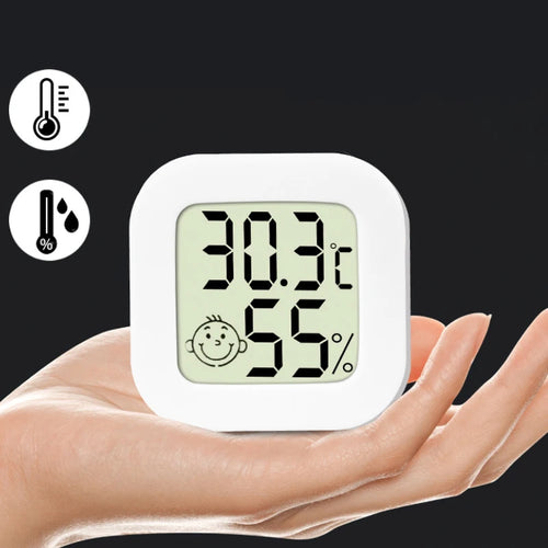 Mini Digital LCD Thermometer and Hygrometer - Indoor High Accuracy White-1