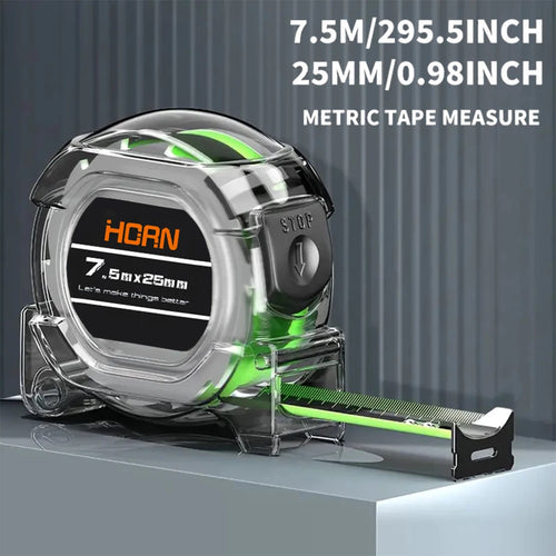 Clearance_3/5/7.5/10M Self-Locking Tape Measure Fluorescent Tape 7.5M 25mm 1PC