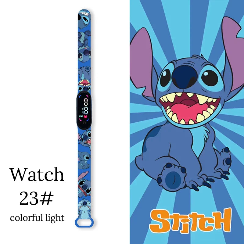 Disney Cartoon Stitch Children Watches Girls Fashion Bracelet LED