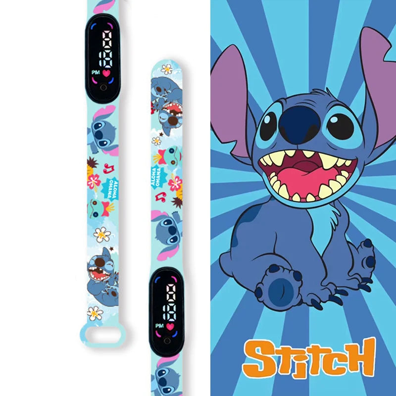 Disney Cartoon Stitch Children Watches Girls Fashion Bracelet LED