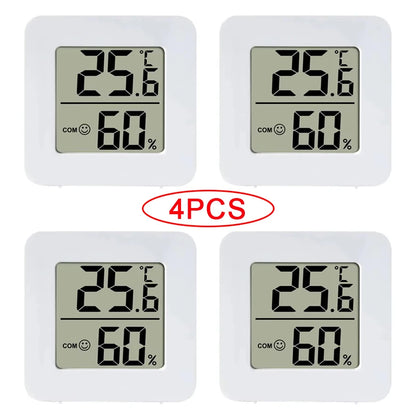 4pcs Digital Thermometer Hygrometer Indoor Mini Temperature LCD
