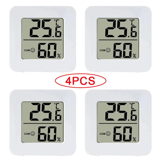 4pcs Digital Thermometer Hygrometer Indoor Mini Temperature LCD
