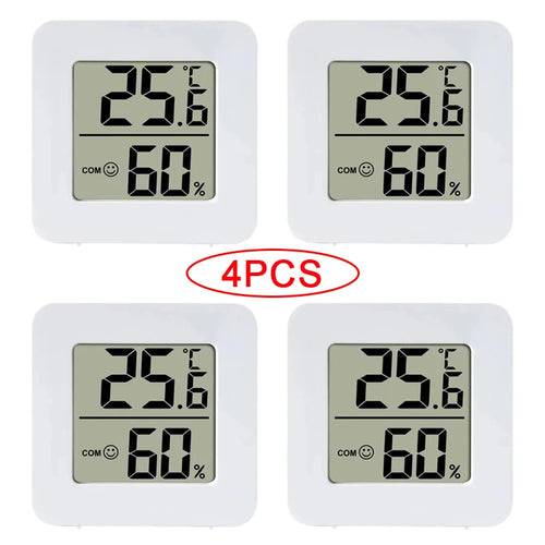 4pcs Digital Thermometer Hygrometer Indoor Mini Temperature LCD 4PCS Type 2 CHINA