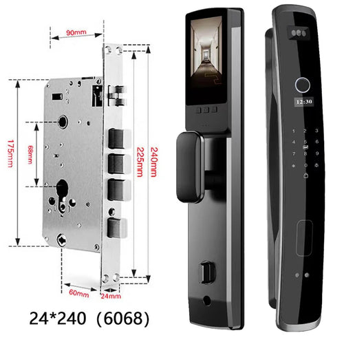 XSDTS 3D Biometric Security Face Camera Smart Door Lock Digital D6S-GREY-6068S