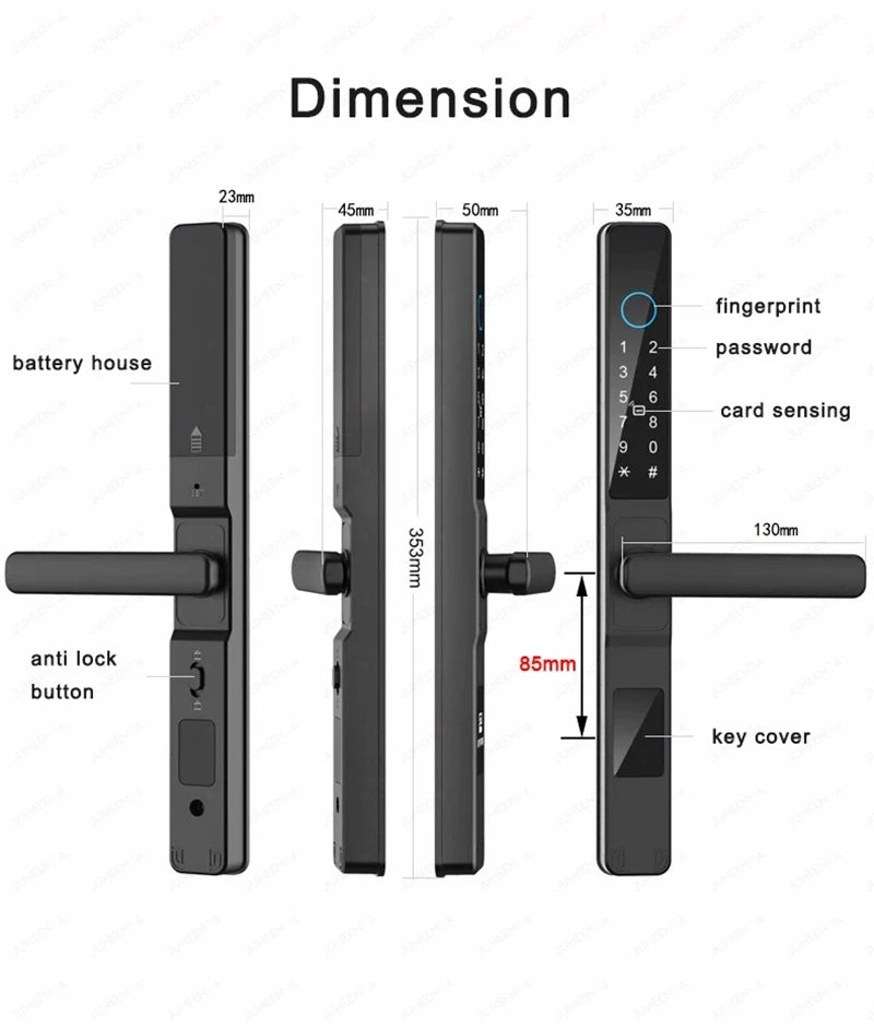 Waterproof Sliding Door Smart Lock TTLock App Alexa Fingerprint