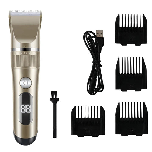 Professional Cat Dog Hair Clipper All Metal Rechargeable Pet Trimmer Gold