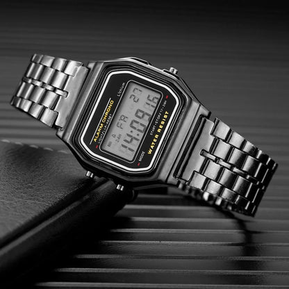 Luxury Women's Rose Gold Silicone Watches Women Fashion LED Digital Black