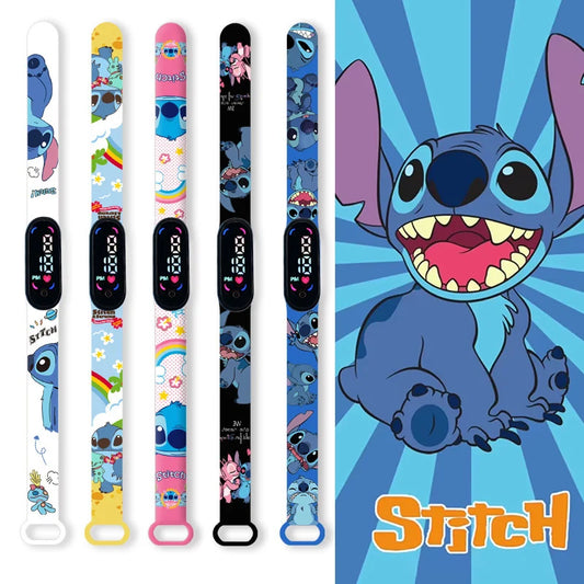 Disney Cartoon Stitch Children Watches Girls Fashion Bracelet LED