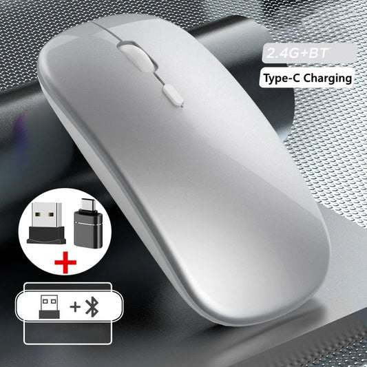 Wireless Mouse Bluetooth-Compatible Gaming Mouse (Dual Mode:BT+2.4Ghz)