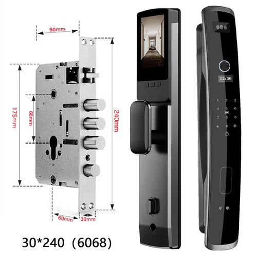 XSDTS 3D Biometric Security Face Camera Smart Door Lock Digital D6S-GREY-6068R