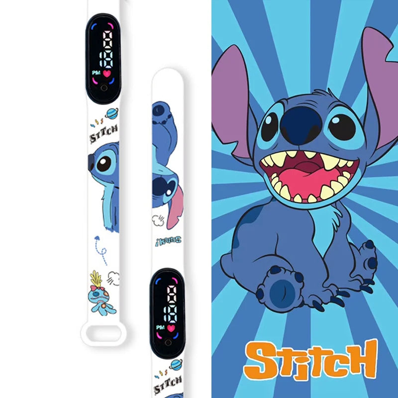 Disney Cartoon Stitch Children Watches Girls Fashion Bracelet LED