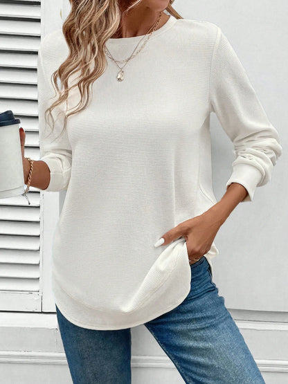 Round Neck Long Sleeve Casual Sweatshirt