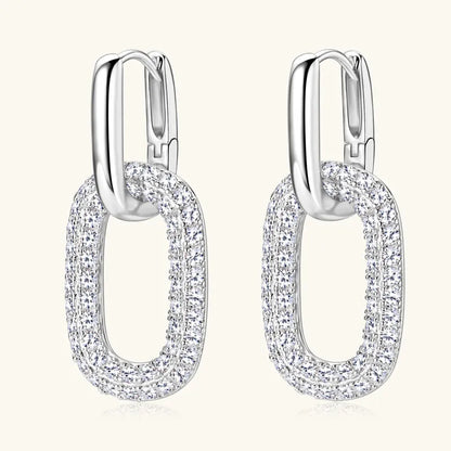 2.16 Carat Moissanite 925 Sterling Silver Earrings Silver One Size
