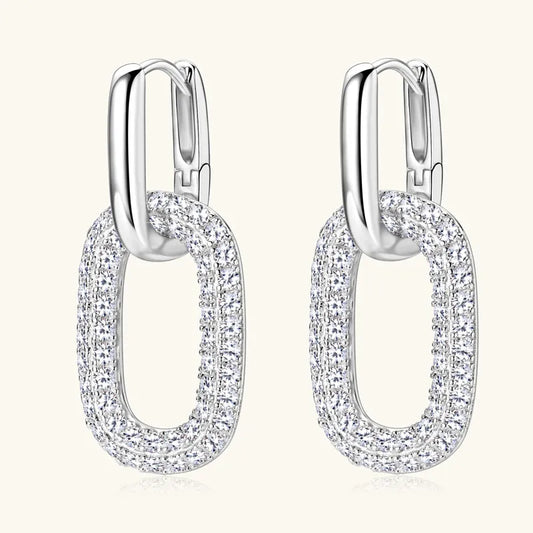 2.16 Carat Moissanite 925 Sterling Silver Earrings Silver One Size